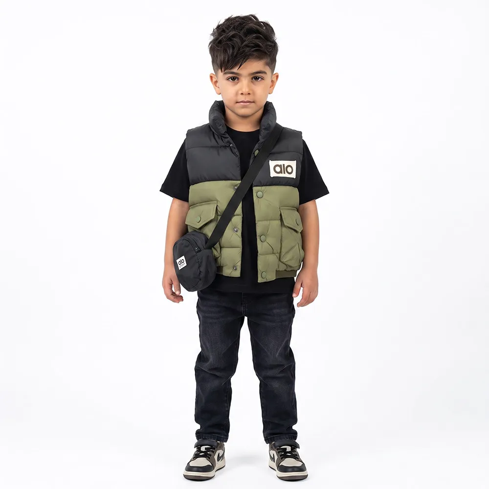 پافر پسرانه شمعی پفکی مشکی کیفدار مدل باکسی پاییزه و زمستانه