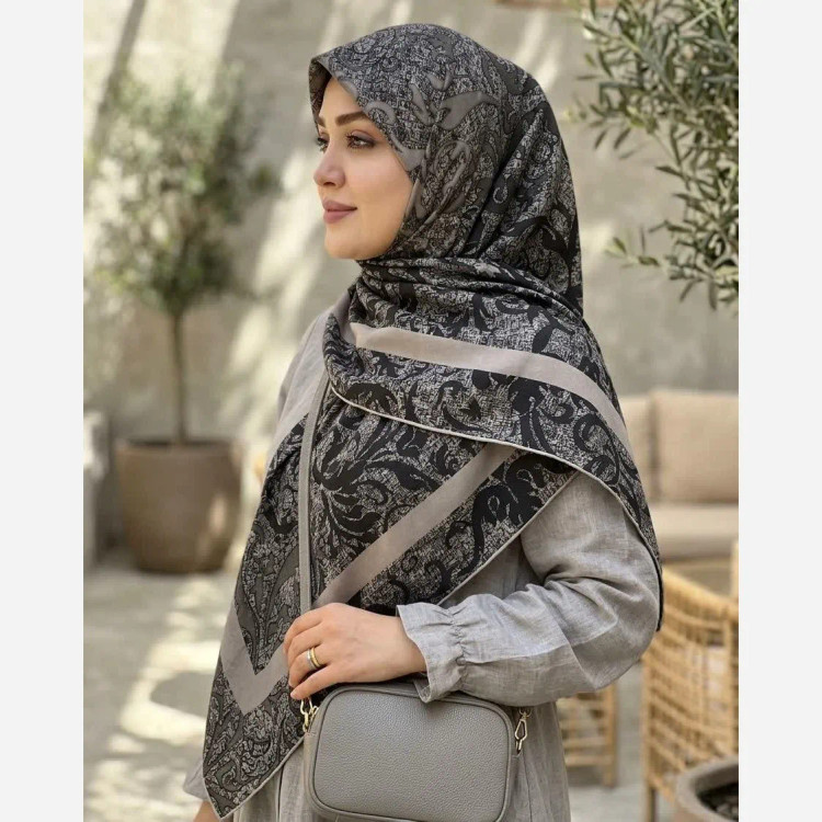 روسری نخ کاستوم طرح گیسو قواره بزرگ 140 سانتیمتر