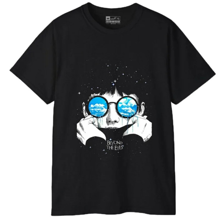تیشرت آستین کوتاه مردانه یقه گرد جنس نخ و پلی استر طرح چاپ شده