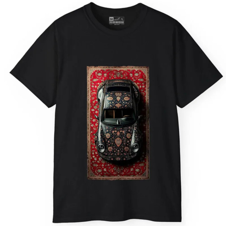 تیشرت آستین کوتاه مردانه طرح فرش ایرانی ماشین جنس نخ و پلی استر سایز M تا XXL
