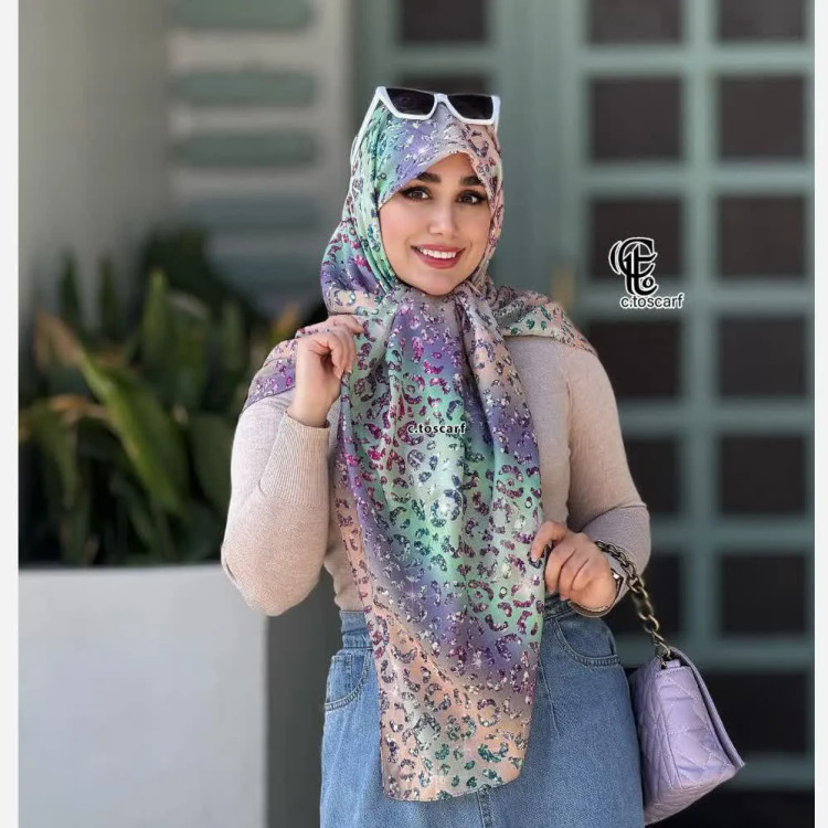 روسری نخ کاستوم قواره 140 طرح آنجل دخترانه