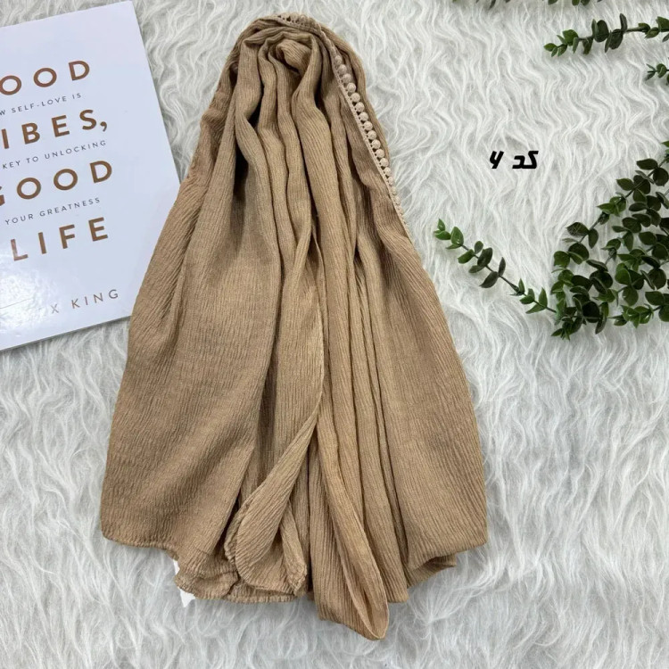 شال نخی ساده برشکا دور عدسی قواره 65 در 190 سانتی متر