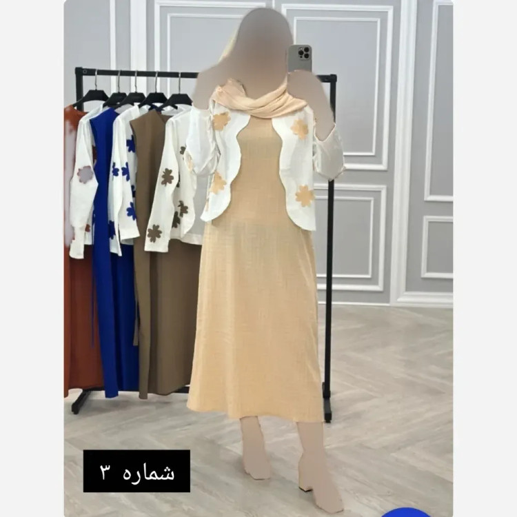 ست کت و سارافون زنانه کرپ تنفسی وارداتی طرح برگی برجسته مناسب بهار و تابستان سایز 38 تا 48